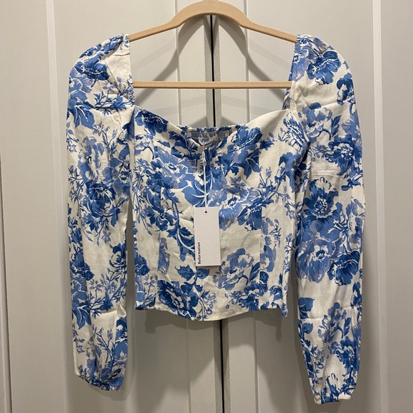 Reformation Reign Top in Olympia size 0, Brand New with Tags - Picture 2 of 6